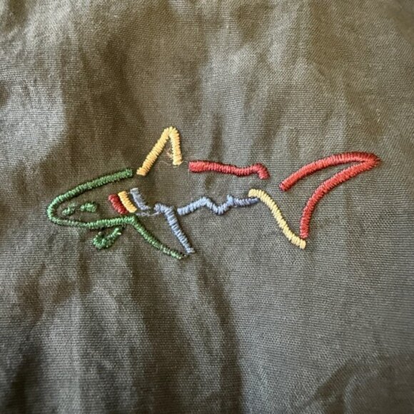 VTG Greg Norman Jacket Men Small Full Zip Hood Fleece Lined Golf Shark Logo Blue - Picture 3 of 15